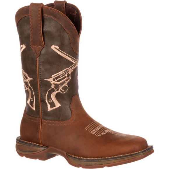 Durango Men's Rebel by Durango Crossed Guns Western Boot-Brown And Dark Brown