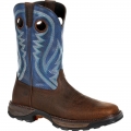 Durango Men's Maverick XP Ventilated Western Work Boot-Dark Brown And Blue Denim