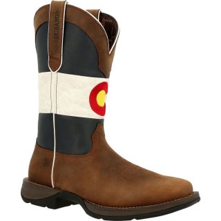 Durango Men's Rebel by Durango Colorado Flag Western Boot-Bark Brown And Colorado Flag