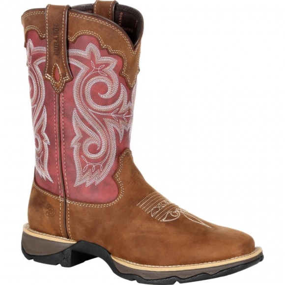 Durango Women's Lady Rebel by Durango Red Western Boot-Briar Brown And Rusty Red