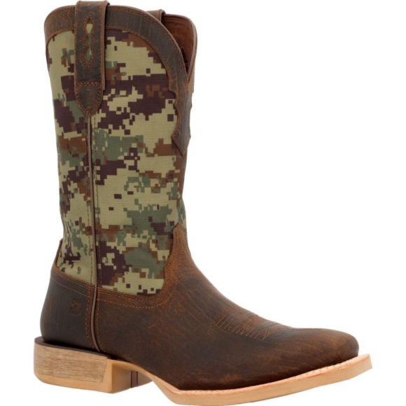 Durango Men's Rebel Pro Green Digi Camo Western Boot-Burnished Sand