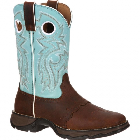 Durango Women's Lady Rebel by Durango Powder n' Lace Saddle Western Boot-Powder N Lace