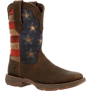 Durango Women's Lady Rebel by Durango Vintage Flag Western Boot-Dark Brown And Vintage Flag