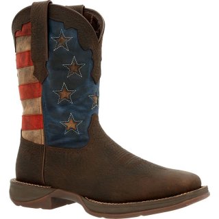 Durango Men's Rebel by Durango Vintage Flag Western Boot-Dark Brown And Vintage Flag