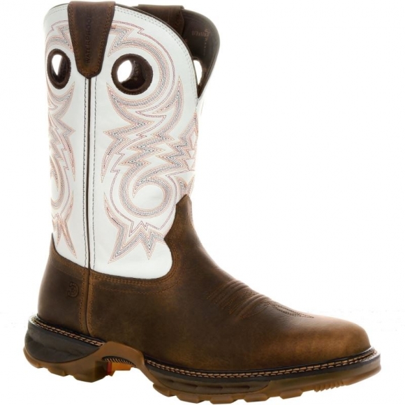 Durango Men's Maverick XP Waterproof Western Work Boot-Chocolate And White