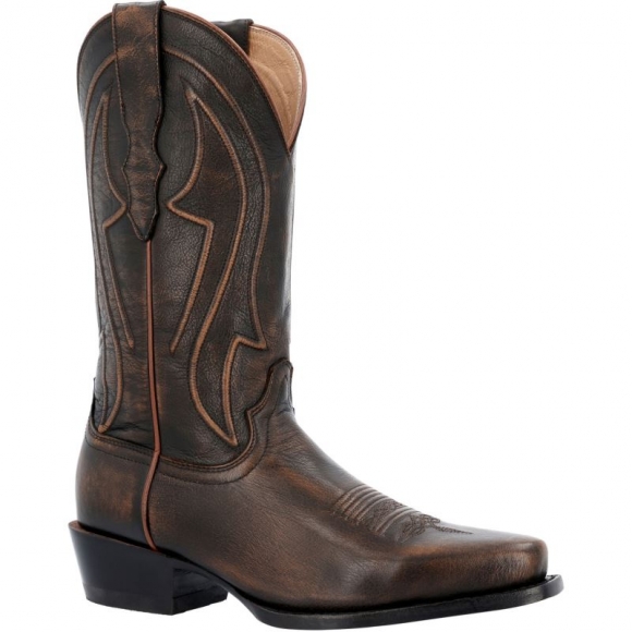 Durango Men's Santa Fe Whiskey Barrel Brown Western Boot-Spanish Chestnut And Cactus