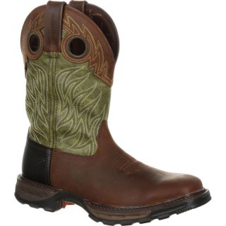 Durango Men's Maverick XP Waterproof Western Work Boot-Oiled Brown And Forest Green