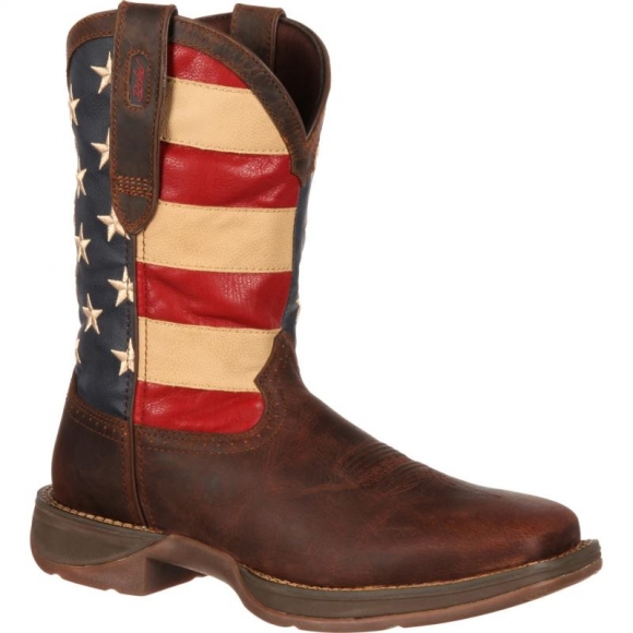 Durango Men's Rebel by Durango Patriotic Pull-On Western Flag Boot-Brown And Union Flag