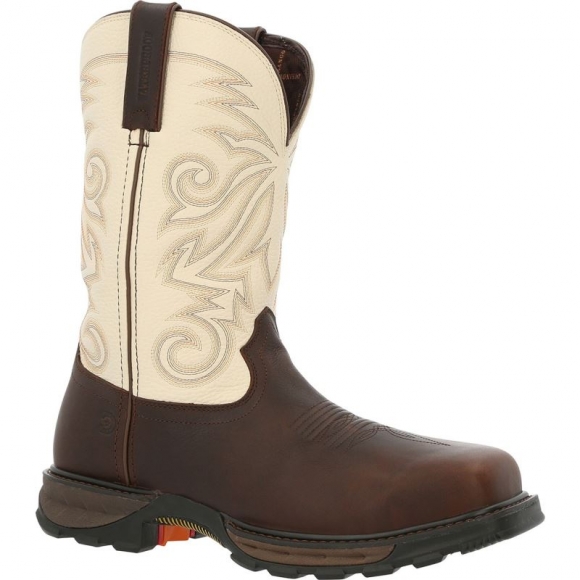 Durango Men's Maverick XP Composite Toe Waterproof Western Work Boot-Chocolate And White