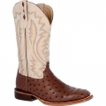 Durango Men's Premium Exotics Bone Full-Quill Ostrich Western Boot-Sable Ostrich And Bone