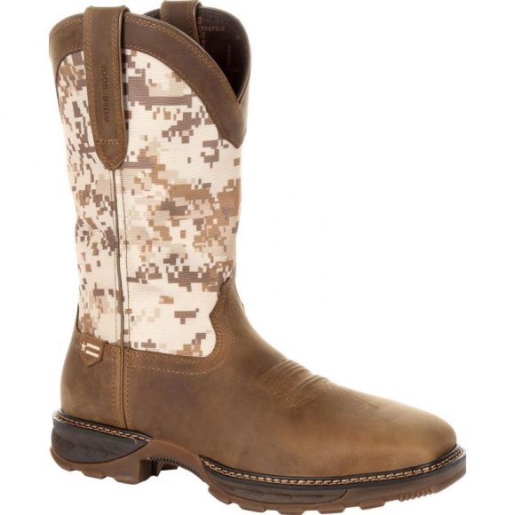 Durango Men's Maverick XP Steel Toe Waterproof Western Work Boot-Dusty Brown And Desert Camo