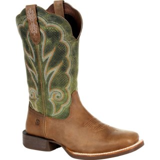 Durango Women's Lady Rebel Pro Ventilated Olive Western Boot-Dusty Brown And Olive Green