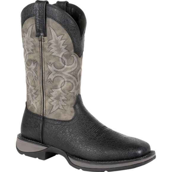 Durango Men's Rebel by Durango Black Western Boot-Black Charcoal Grey