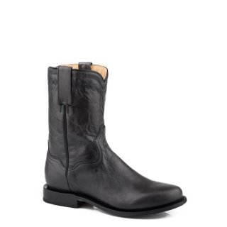 ROPER | MEN'S SHINY BLACK VAMP SHAFT ROPER TOE BOOT-BLACK