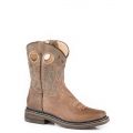 ROPER | WOMEN'S BURNISHED TAN LEATHER VAMP SHAFT BOOT WITH REST REMOVABLE INSOLE-GEO SOLE-BROWN