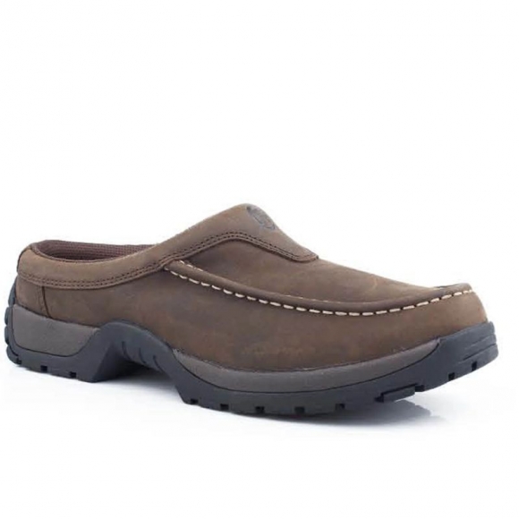 ROPER | MEN'S PERFORMANCE LITE SOLE SLIP ON OILED BROWN LEATHER WITH REMOVABLE INSOLE AND STIRRUP SHANK-BROWN