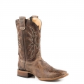 ROPER | MEN'S LEATHER CONCEALED CARRY BOOT WAXY BROWN WITH EMBROIDERED UPPER-BROWN