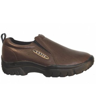 ROPER | MEN'S PERFORMANCE SLIP ON BAY BROWN TUMBLED LEATHER-BROWN