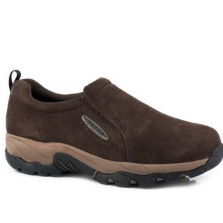 ROPER | MEN'S BROWN SUEDE LEATHER SLIP ON WITH LIGHTWEIGHT MOLDED MIDSOLE-BROWN