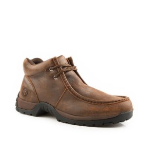 ROPER | MEN'S PERFORMANCE LITE SOLE 2 EYELET CHUKKA ANKLE BOOT VINTAGE BROWN NUBUCK LEATHER-BROWN