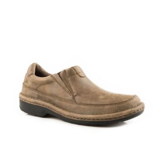 ROPER | MEN'S OPANKA CONSTRUCTION COMFORT SLIP ON TAN VINTAGE NUBUCK LEATHER-TAN