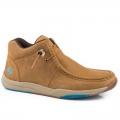 ROPER | MEN'S TAN OILED LEATHER CHUKKA WITH TWO EYELETS ELASTIC LACES-TAN