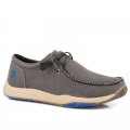 ROPER | MEN'S GREY CANVAS CHUKKA WITH TWO EYELETS ELASTIC LACES-GREY