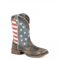 ROPER | MEN'S AMERICAN FLAG BOOT WITH DISTRESSED BROWN LEATHER-BROWN