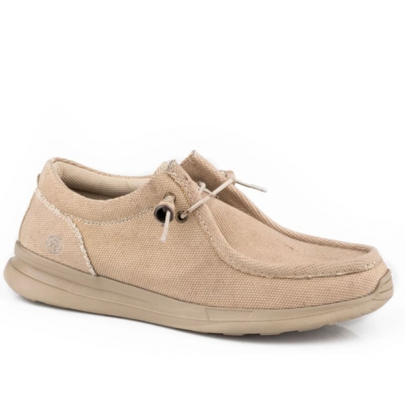 ROPER | MEN'S TAN CANVAS CHUKKA WITH TWO EYELETS ELASTIC LACES-TAN