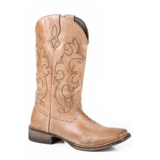 ROPER | WOMEN'S LEATHER COWBOY BOOT TAN SOFT LEATHER-TAN