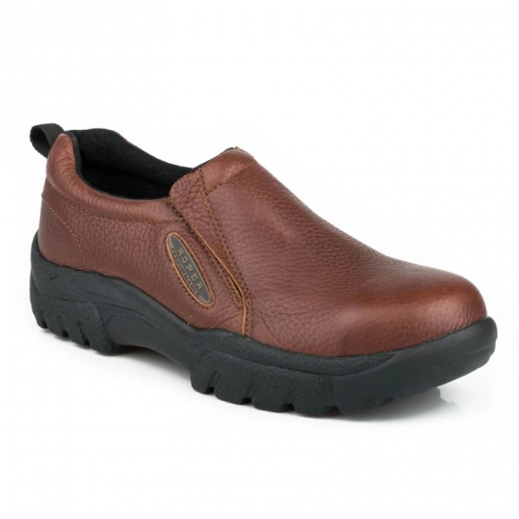 ROPER | MEN'S PERFORMANCE SLIP ON BROWN TUMBLED LEATHER-BROWN