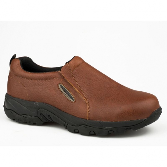 ROPER | MEN'S BROWN TUMBLED LEATHER SLIP ON-BROWN