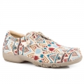 ROPER | WOMEN'S BEIGE AZTEC CANVAS CHUKKA WITH TWO EYELETS ELASTIC LACES-TAN