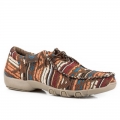 ROPER | WOMEN'S MULTI BROWN AZTEC CANVAS CHUKKA WITH TWO EYELETS ELASTIC LACES-BROWN