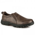 ROPER | MEN'S PERFORMANCE SLIP ON BROWN TUMBLED FAUX LEATHER-BROWN