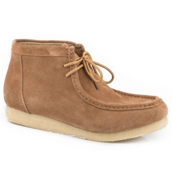 ROPER | MEN'S TAN SUEDE LEATHER CHUKKA GUM SOLE CHUKKA WITH TWO EYELET LACE UP-TAN