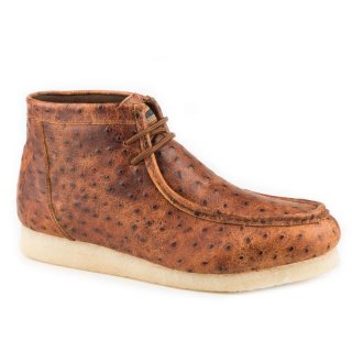 ROPER | MEN'S GUM STICKER COGNAC LEATHER EMBOSSED OSTRICH-TAN