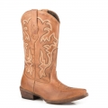 ROPER | WOMEN'S TAN BURNISHED LEATHER VAMP SHAFT FASHION BOOT-TAN