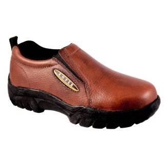 ROPER | MEN'S PERFORMANCE SLIP ON BAY BROWN TUMBLED LEATHER-BROWN