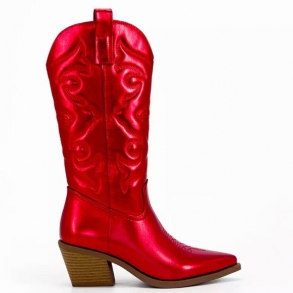 Women's Metallic Embroidered Cowboy Boots Womens | Canada