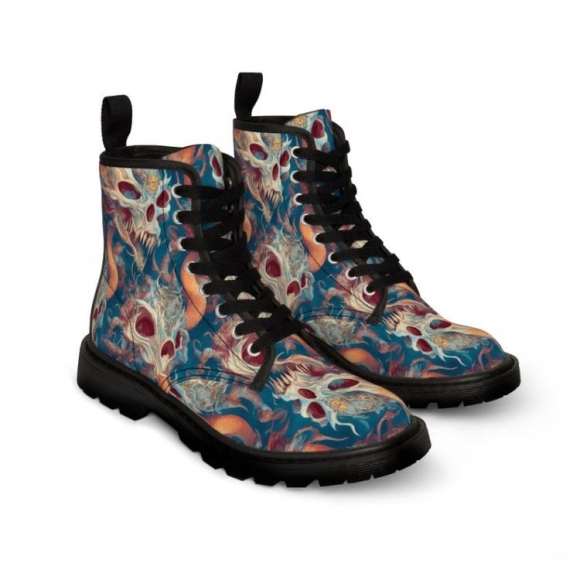 Men's High Top Boots I 1460 I Printed Oriental Dragon Canvas | Canada