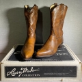 Men's Larry Mahan Brown Elk Leather Western Boots Size 13 | Canada