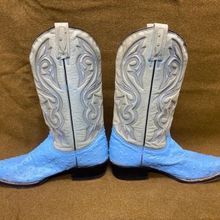 Men's Rudel Blue Ostrich Stitching Cowboy Western Ranch Exotic | Canada