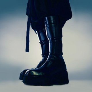 Men's Knee High Handmade Leather Platform Boot Avant Garde | Canada