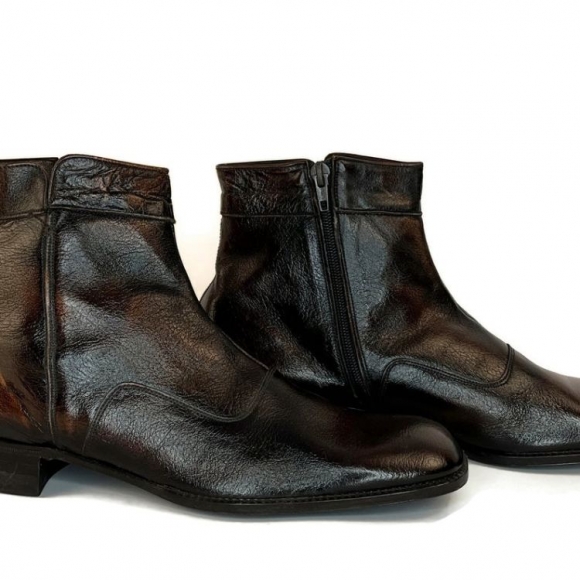 Men's Vintage 1970s Ankle Boots in Brown With Side Zipper 70s | Canada