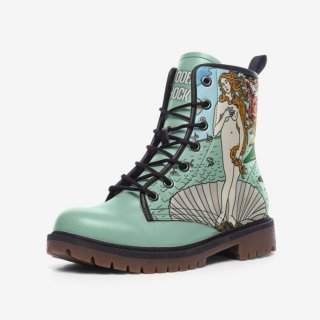 Men's Venus Botticelli Pastel Green Leather Unisex Boots Vegan | Canada