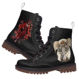 Men's Angel and Demon Boots Custom Boots Combat Boots Vegan | Canada