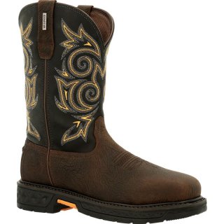 Georgia | Men's Carbo-Tec LT Steel Toe Waterproof Pull-On Work-Brown And Navy