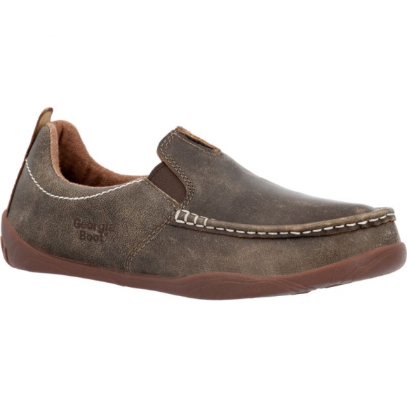 Georgia | Men's Cedar Falls Moc-Toe Slip On-Brown