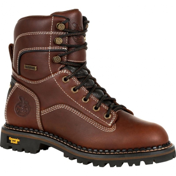 Georgia | Women's AMP LT Logger Alloy Toe Waterproof Low Heel Logger-Brown